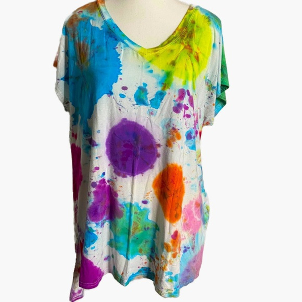 Unbranded‎ Paintball Style Tie Dye V-Neck Short Sleeve Shirt